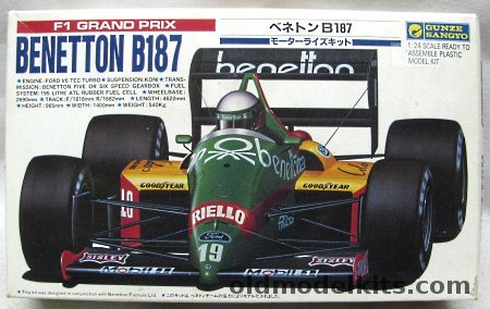 Gunze Sangyo 1/24 Benetton B187 Formula 1 Grand Prix Racer - Motorized, G-475-600 plastic model kit